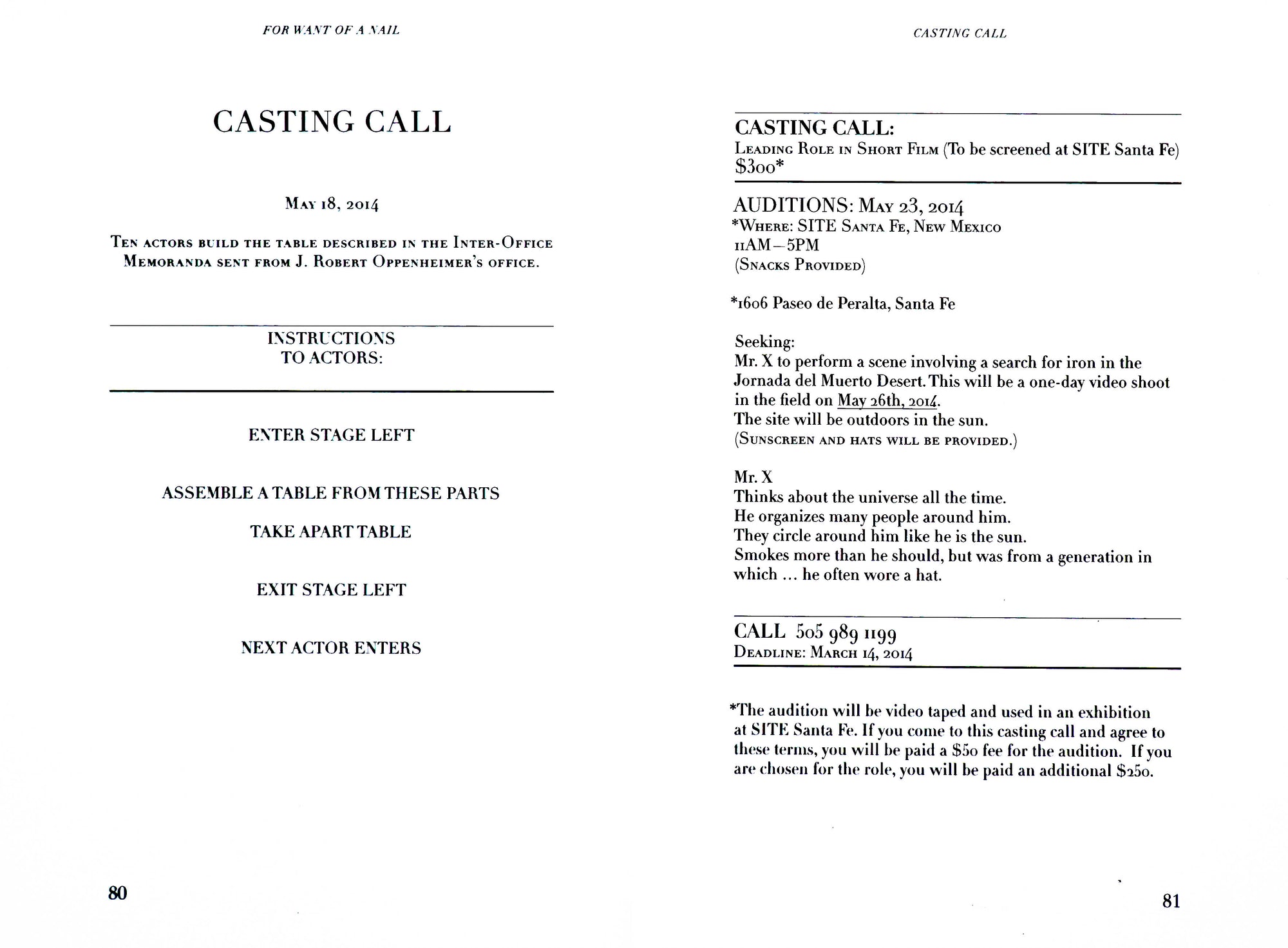 Inner spread of the book with black serif type on a white backdrop