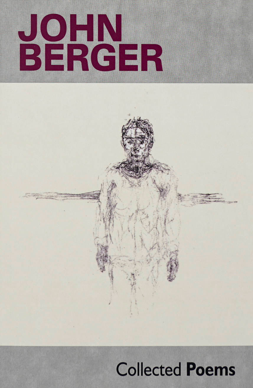 John Berger Collected Poems in purple and black sans serif type with a line drawing of a figure