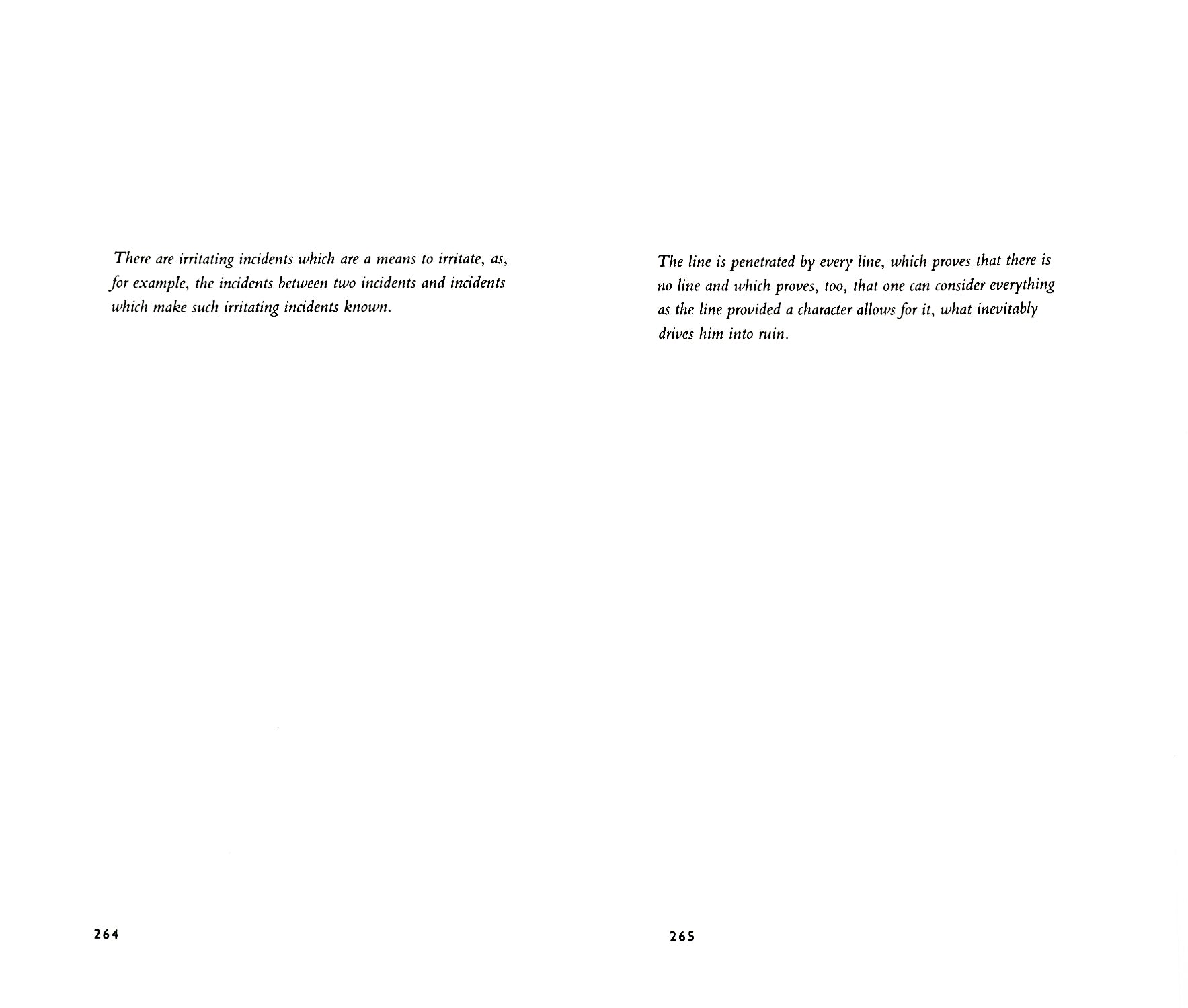 A spread showing a few lines of poetry on the left and right, set in italic serif.