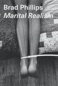 Book cover with the title and author written, superimposed over an image of legs in nylon stockings, zip tied together ad the ankles