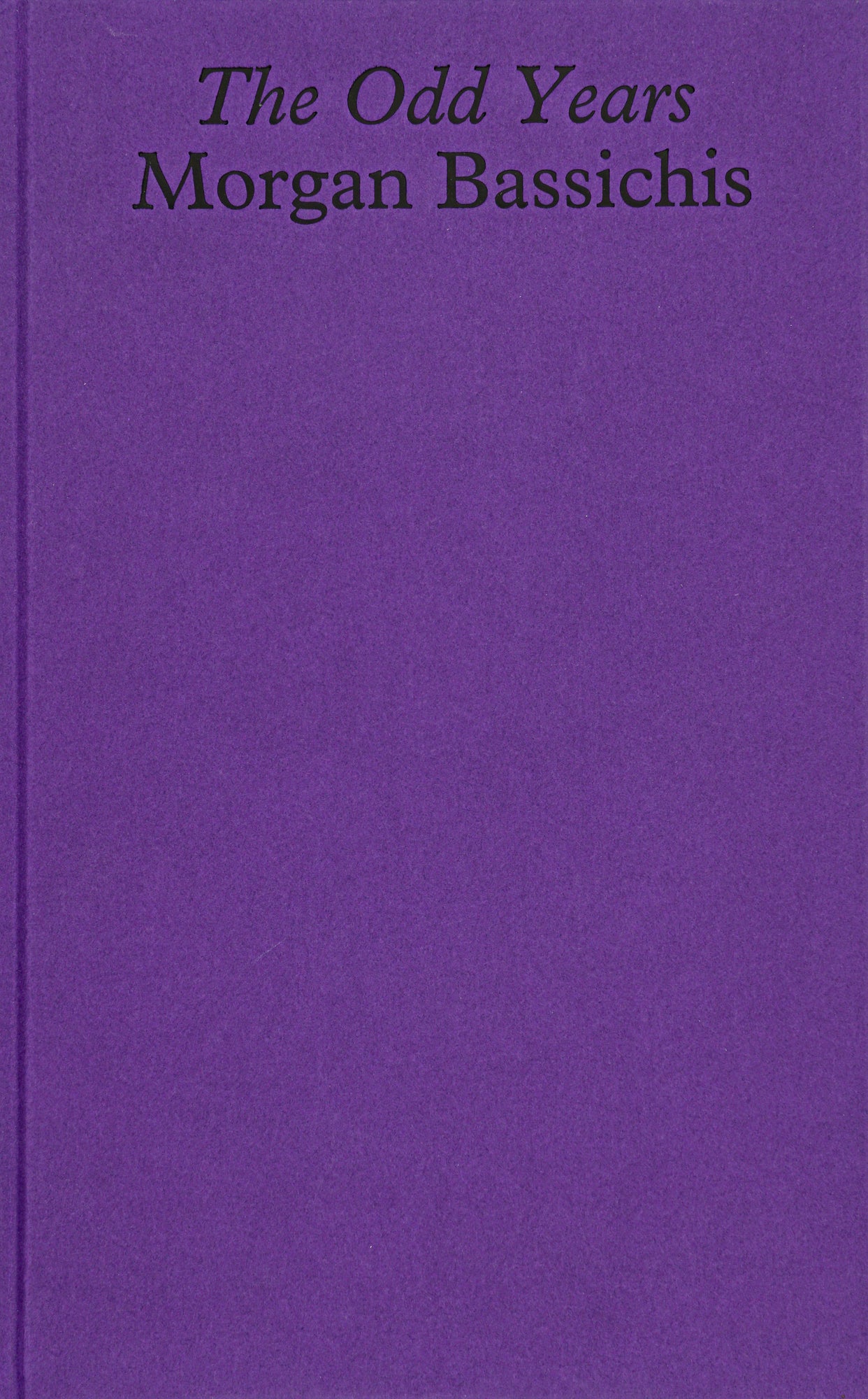 Purple book cover with the title written in italics, underneath which the author is written.