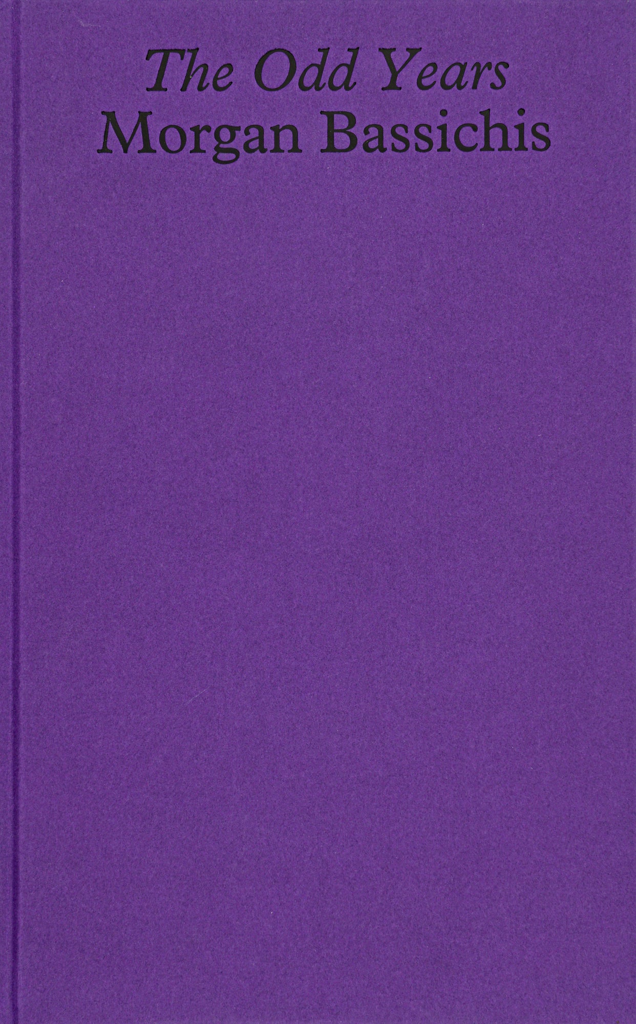 Purple book cover with the title written in italics, underneath which the author is written.