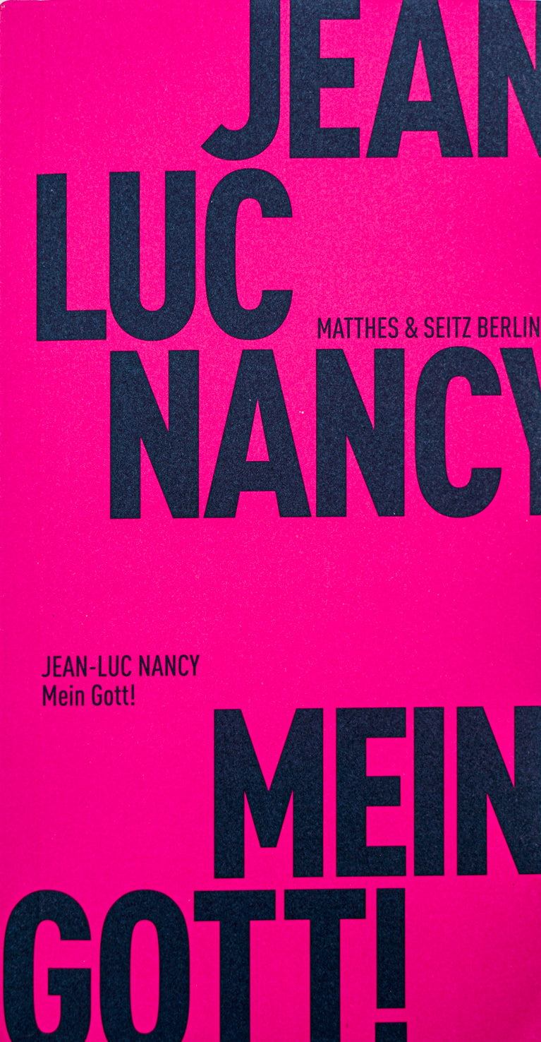 Buchdeckel in weichem Einband, einem pinken Hintergrund und dunkelblau-grauer sans serif Blockschrift. 