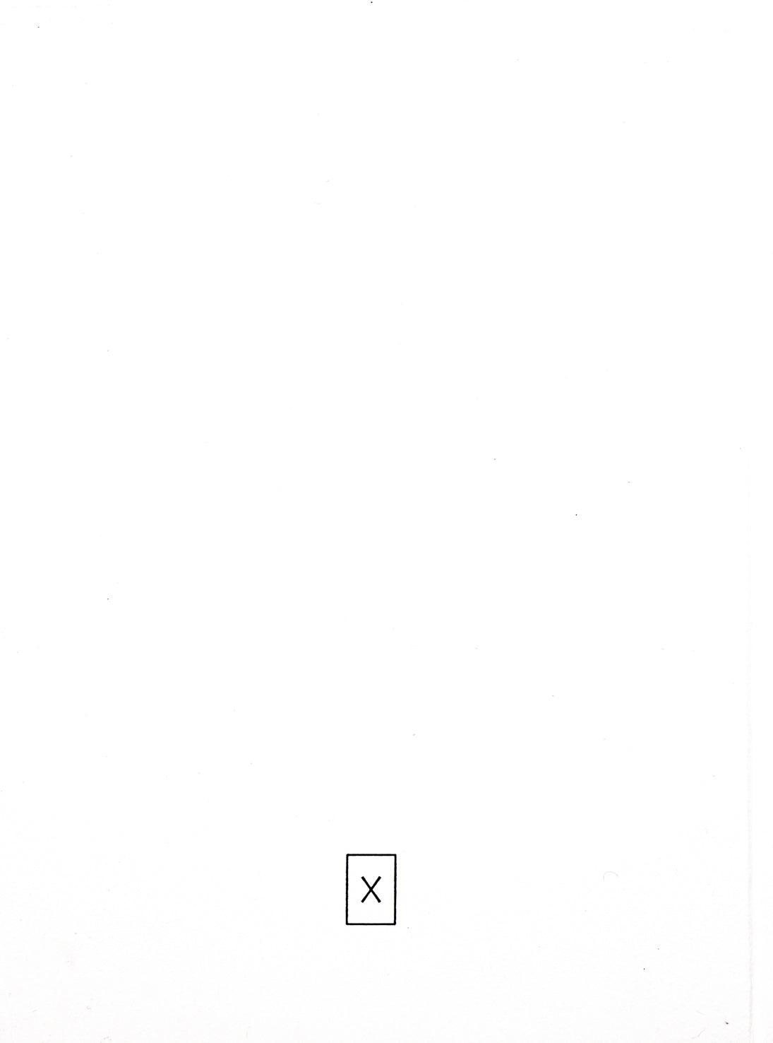 The back of the book's white cover reveals only the publisher's logo in black, centred at the bottom.  