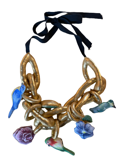 Julie Faber Bird and Flower Necklace