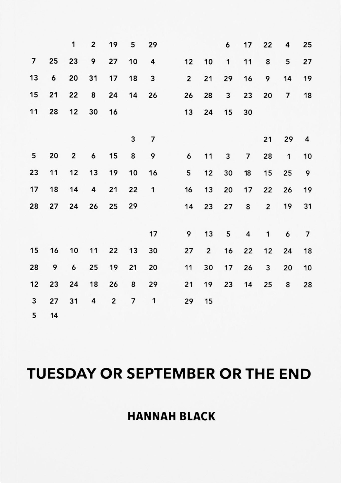 Tuesday or September or The End