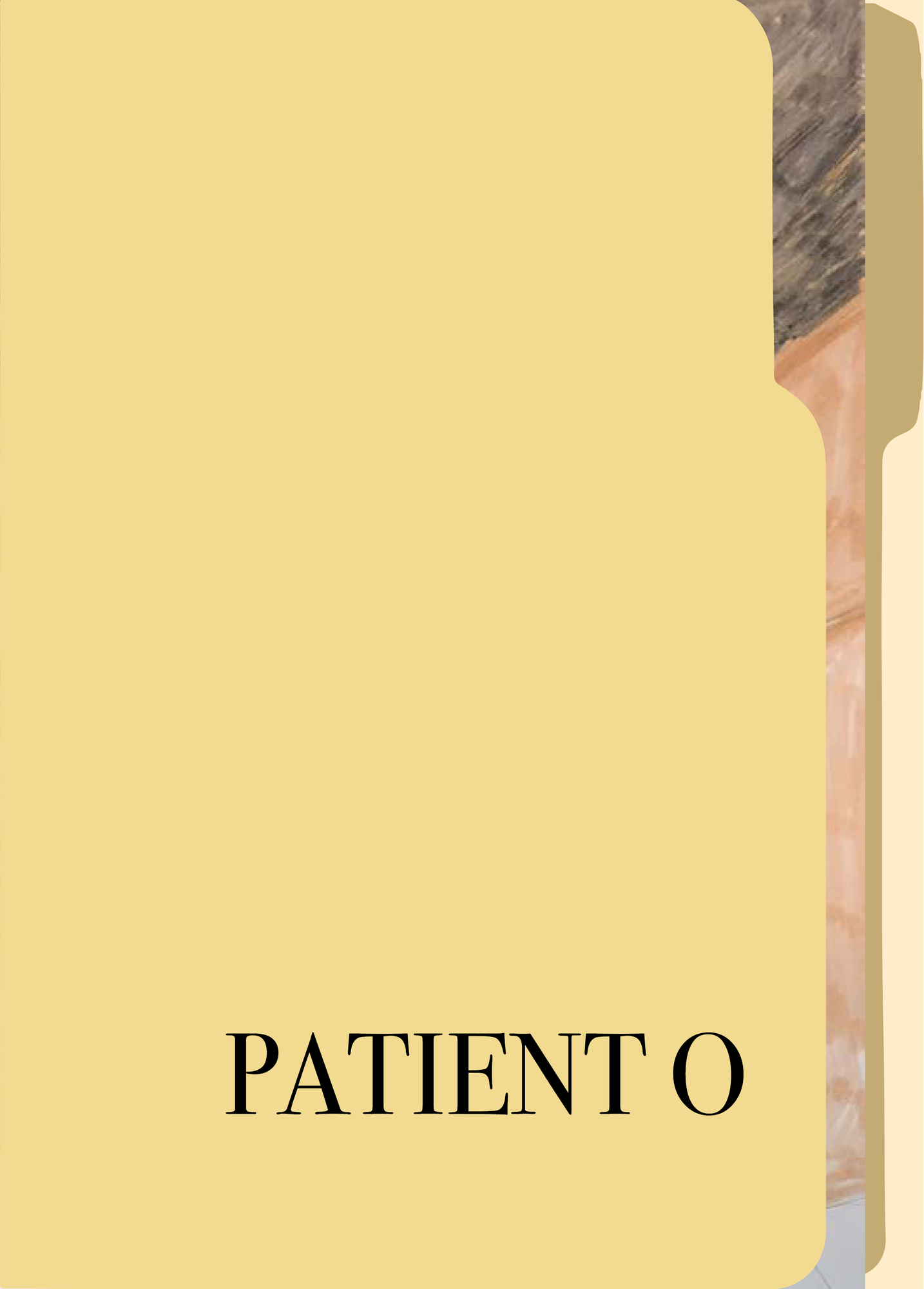 Flattened down paper filer, in pastel yellow with three visible stripes from the contained papers on the right 